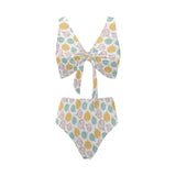 colorful onions white background Chest Bowknot High Waisted Bikini Swimsuit