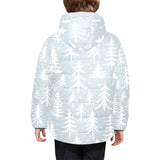 Christmas tree winter forest pattern Kids' Boys' Girls' Padded Hooded Jacket