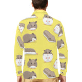 Cute Hamster pattern Men's Long Sleeve Polo Shirt