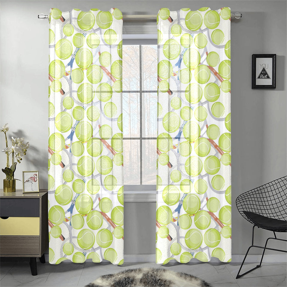Tennis Pattern Print Design 01 Gauze Curtain