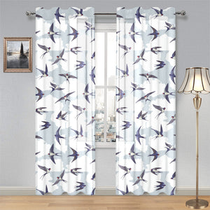 Swallow Pattern Print Design 05 Gauze Curtain