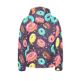 Colorful donut glaze pattern Kids' Boys' Girls' Padded Hooded Jacket