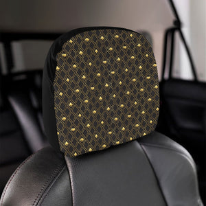 Casino Cards Suits Pattern Print Design 01 Car Headrest Cover