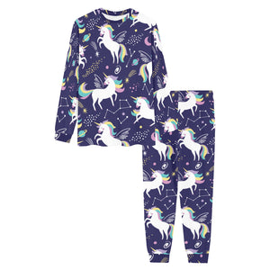 Hand drawn cute unicorn star planet Men's All Over Print Pajama