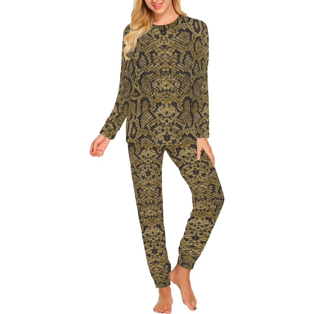 Snake skin pattern Women's All Over Print Pajama Set