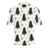 Christmas tree holly snow star pattern Men's All Over Print Polo Shirt