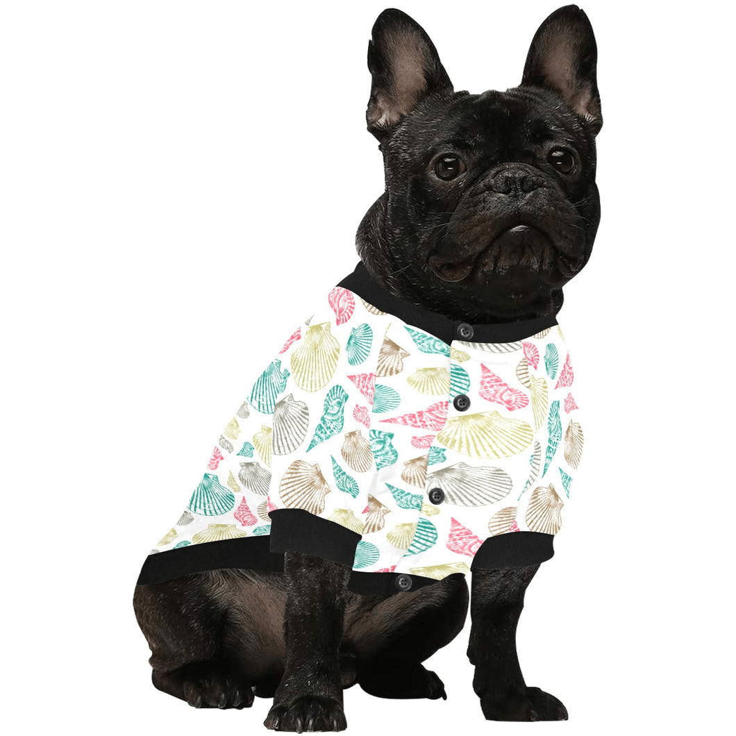 Colorful shell pattern All Over Print Pet Dog Round Neck Fuzzy Shirt