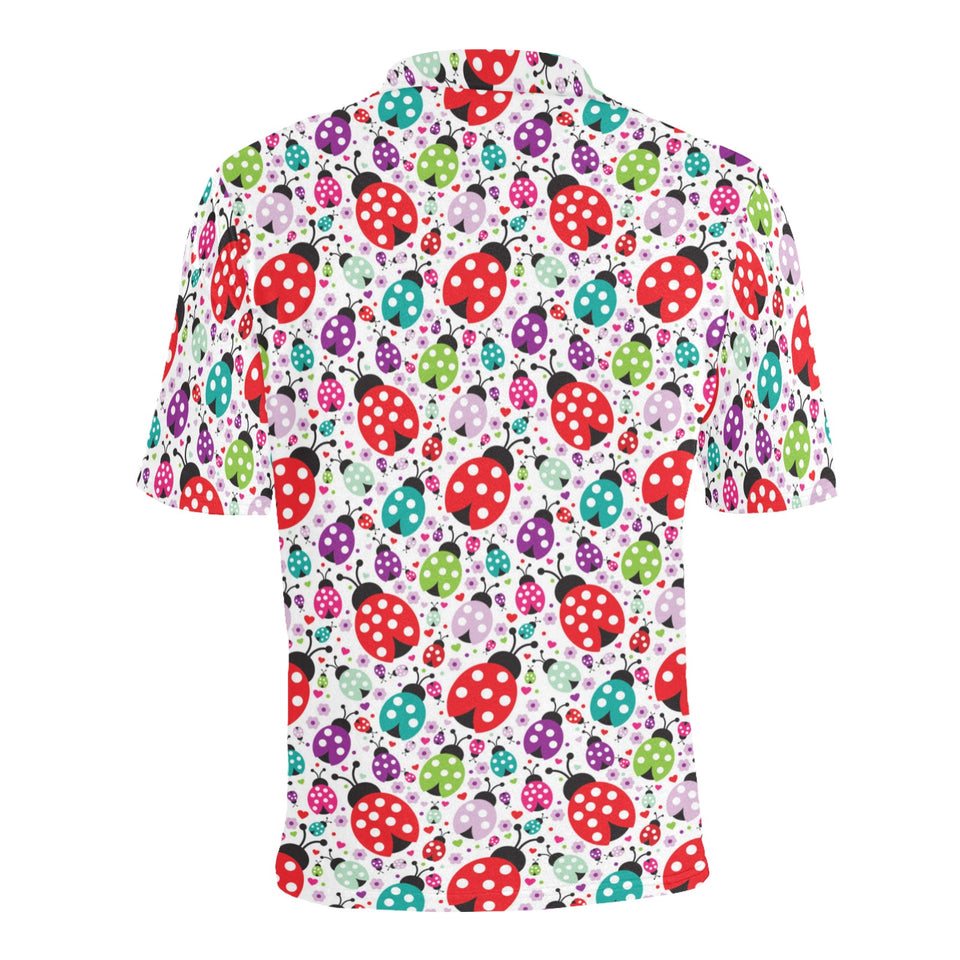 Ladybug Pattern Print Design 03 Men's All Over Print Polo Shirt