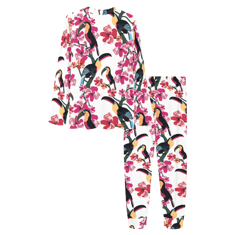 Toucan flower design pattern Women's All Over Print Pajama Set