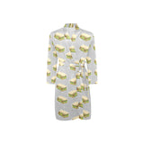 Sandwich Pattern Print Design 05 Men's Long Sleeve Belted Night Robe