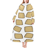 Bread Toast Pattern Print Design 03 Blanket Robe with Sleeves