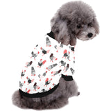Cool rooster chicken cock floral ornament backgrou All Over Print Pet Dog Round Neck Fuzzy Shirt