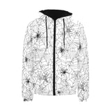 Spider web cobweb pattern Men's Padded Hooded Jacket