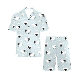 Sheep polka dot cloud pattern Men's V-Neck Short Pajama Set
