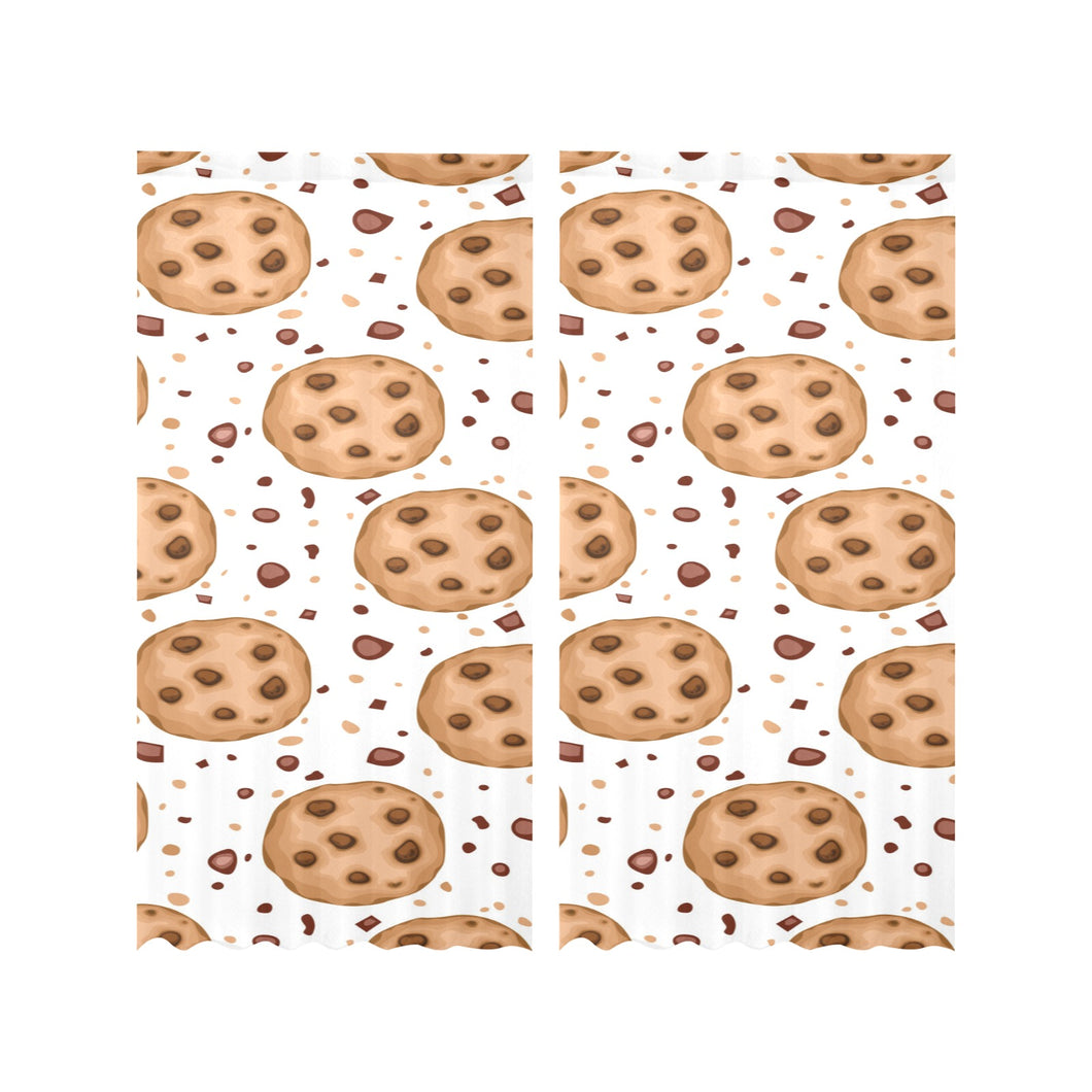 chocolate chip cookie pattern Gauze Curtain