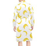 Banana pattern Men's Long Sleeve Belted Night Robe