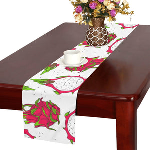 dragon fruits white background Table Runner