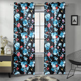 Skull flower roses leave pattern Gauze Curtain