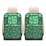 Pineapples pattern green background Car Seat Back Organizer