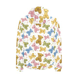 Teddy Bear Pattern Print Design 01 Men's Padded Hooded Jacket
