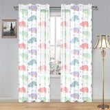 Hippopotamus Pattern Print Design 03 Gauze Curtain