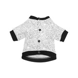 Cartoon hand drawn ice cream black white All Over Print Pet Dog Round Neck Fuzzy Shirt
