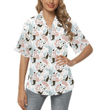 cute mermaid pattern Women's All Over Print Hawaiian Shirt