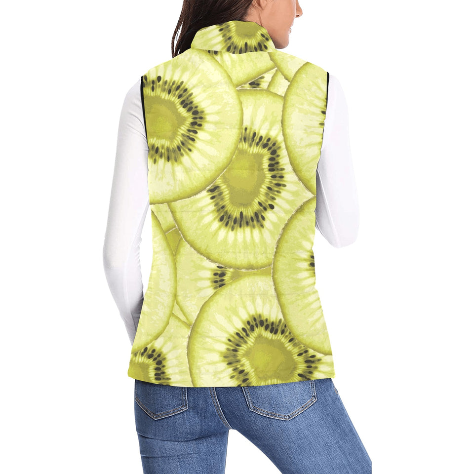 Sliced kiwi pattern Women's Padded Vest