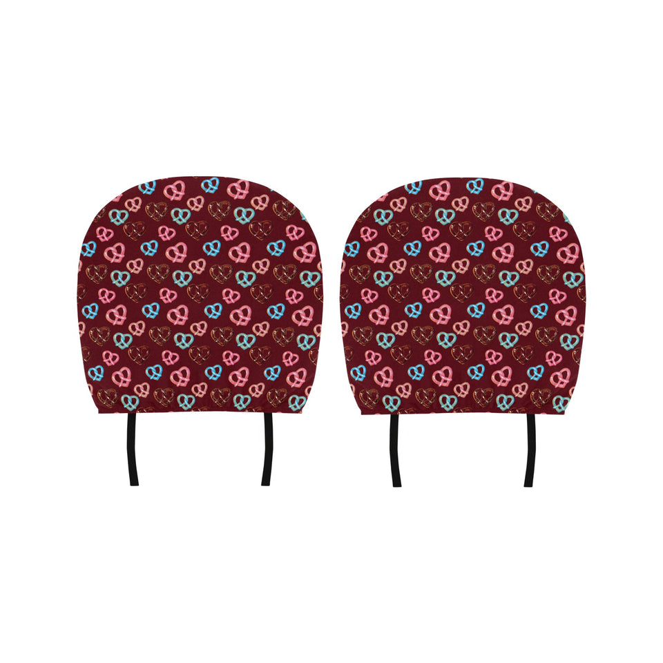 Pretzels Pattern Print Design 05 Car Headrest Cover