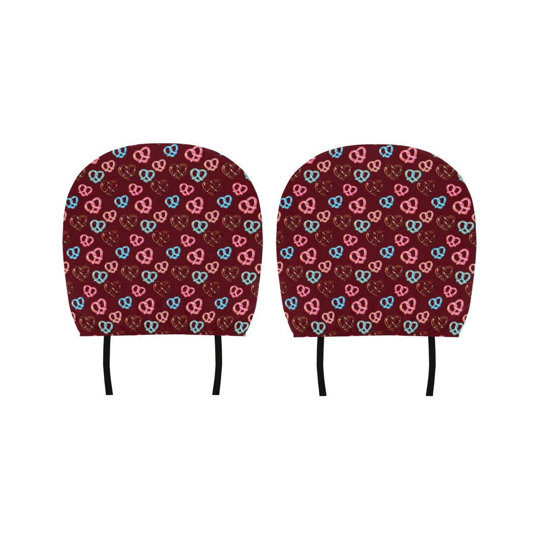 Pretzels Pattern Print Design 05 Car Headrest Cover