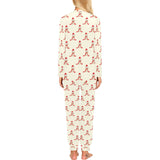 Golden Retriever Pattern Print Design 01 Women's All Over Print Pajama Set