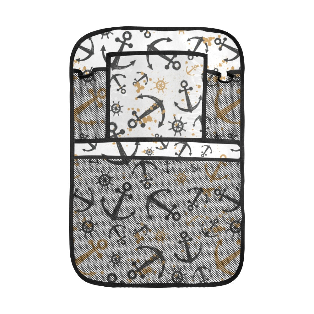 Anchors Rudders pattern Car Seat Back Organizer