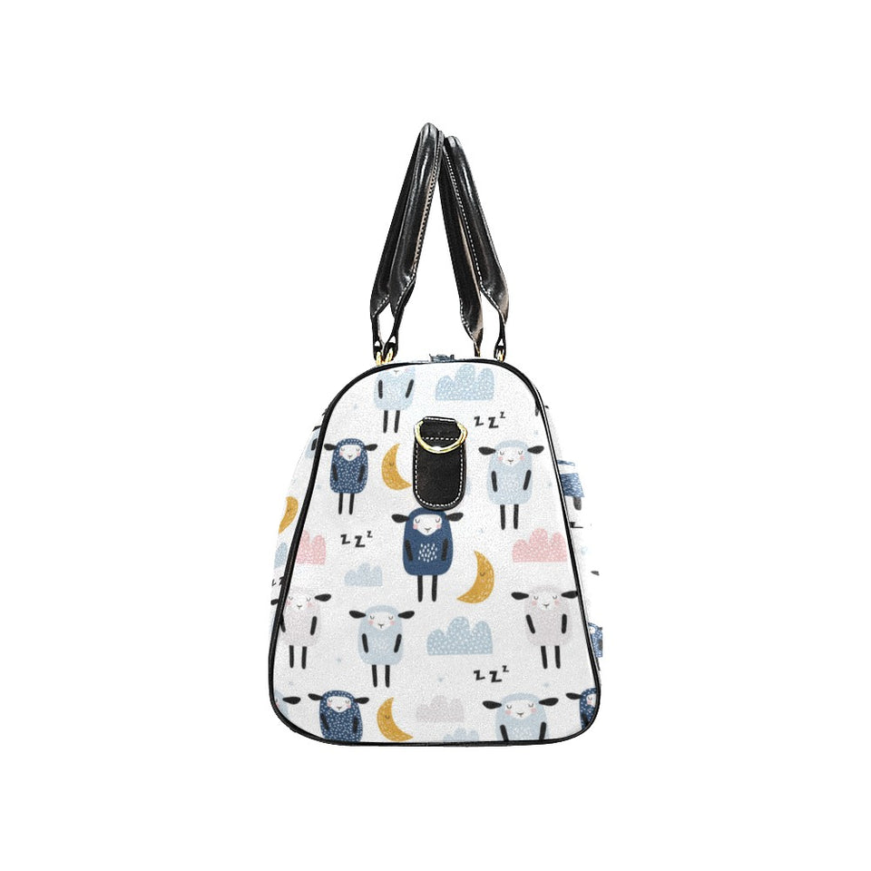 Cute sleeping sheep moon cloud pattern Travel Bag