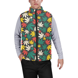 Canabis Marijuana Weed Pattern Print Design 02 Men's Padded Vest
