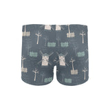 windmill tree pattern Men's Swimming Trunks