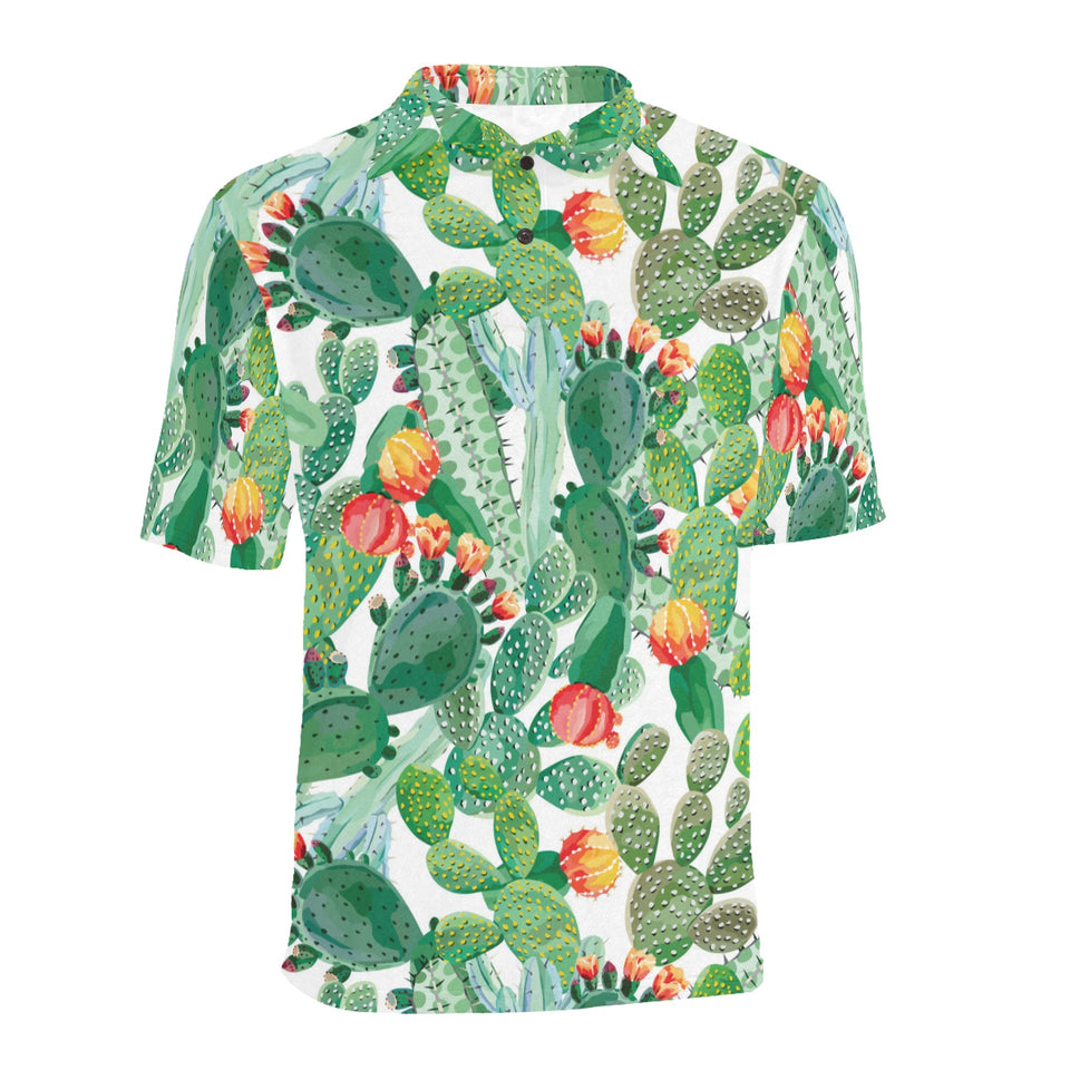 Cactus design pattern copy Men's All Over Print Polo Shirt