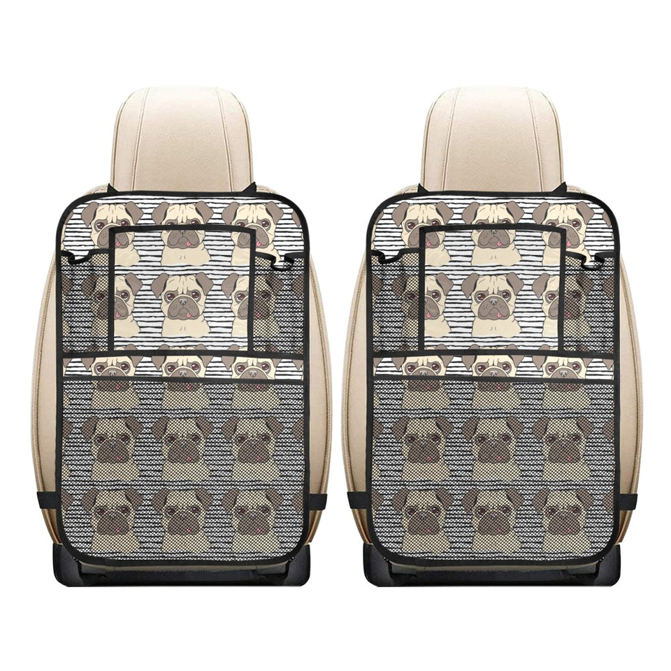 Happy pug pattern Car Seat Back Organizer