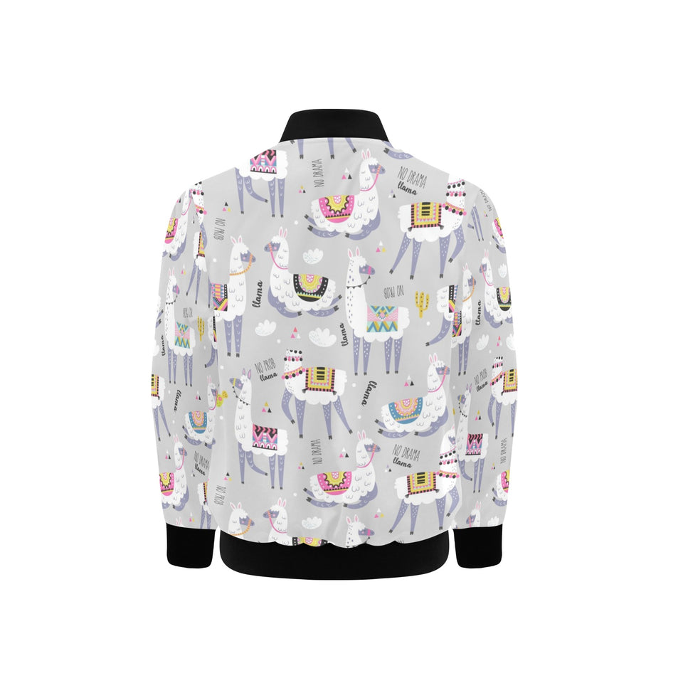Cute Llama Alpaca pattern Kids' Boys' Girls' Bomber Jacket
