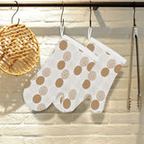 Gold Texture mushroom pattern Heat Resistant Oven Mitts