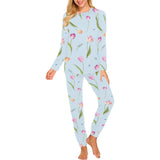 Watercolor Tulips pattern Women's All Over Print Pajama Set