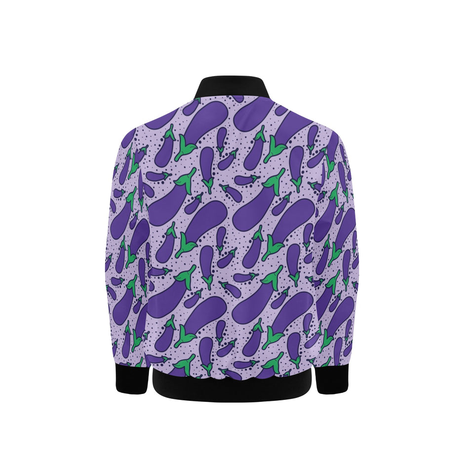 Eggplant Pattern Print Design 03 Kids' Boys' Girls' Bomber Jacket