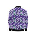 Eggplant Pattern Print Design 03 Kids' Boys' Girls' Bomber Jacket
