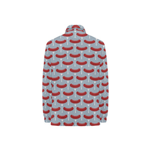 Sausage Pattern Print Design 02 Women's Long Sleeve Polo Shirt
