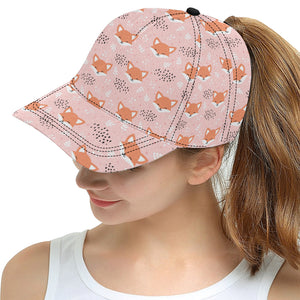 Cute fox pattern pink background All Over Print Snapback Cap