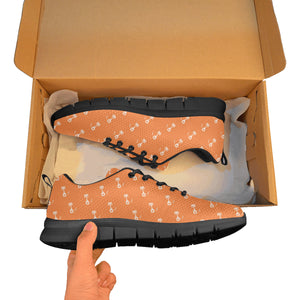 Engine Piston Orange Background Pattern Print Desi Women's Sneaker Shoes