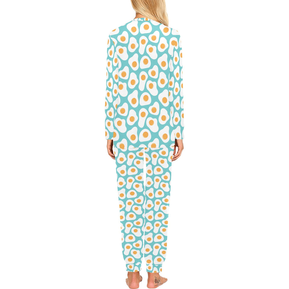 Fried Eggs Pattern Print Design 04 Women's All Over Print Pajama Set