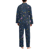space pattern with planets, comets, constellations Men's Long Pajama Set