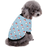 Cute penguin christmas snow pattern All Over Print Pet Dog Round Neck Fuzzy Shirt