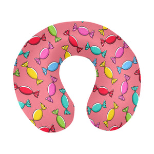 Colorful wrapped candy pattern U-Shaped Travel Neck Pillow