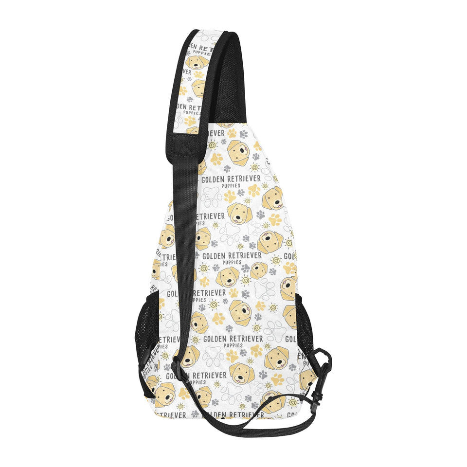 Golden Retriever Pattern Print Design 04 All Over Print Chest Bag